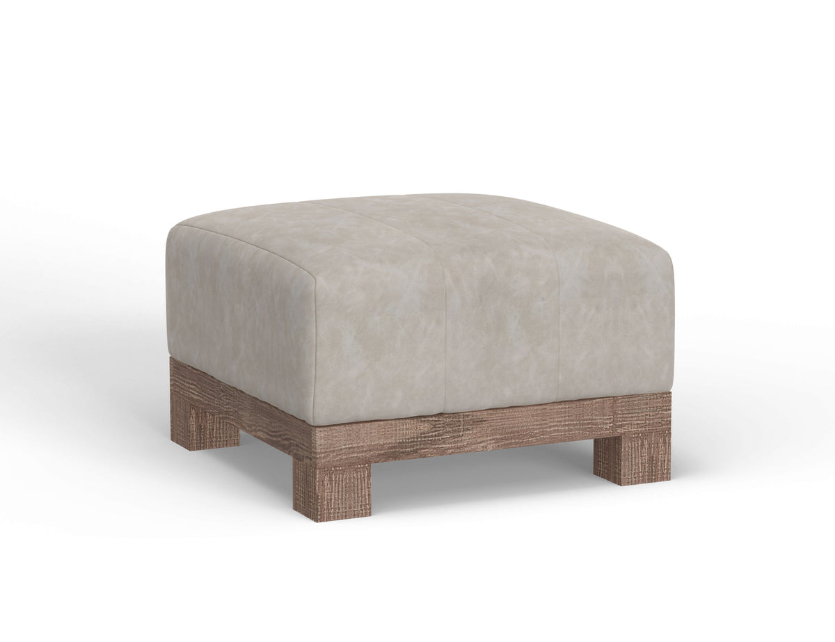 Samba Ottoman, Gray, Wooden Frame & Base, Upholstered Square - IUP298-OTT-210