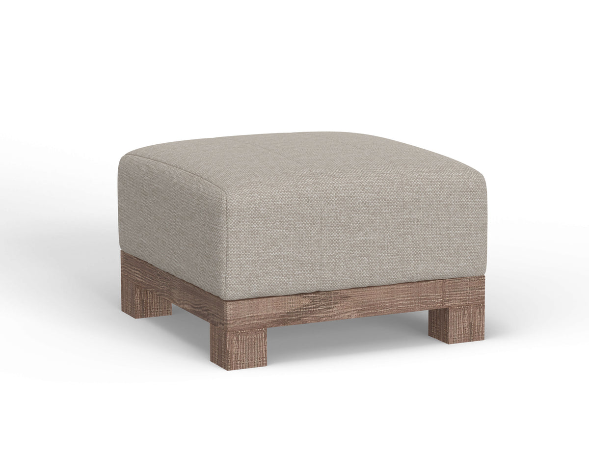 Samba Ottoman, Beige, Wooden Frame & Base, Upholstered Square - IUP298-OTT-161