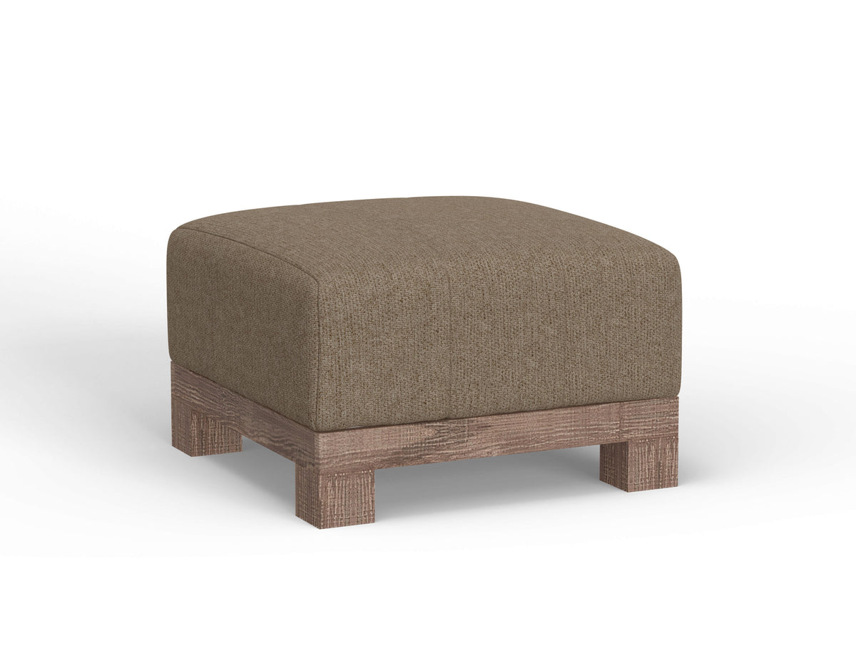 Samba Ottoman, Brown, Wooden Frame & Base, Upholstered Square - IUP298-OTT-152