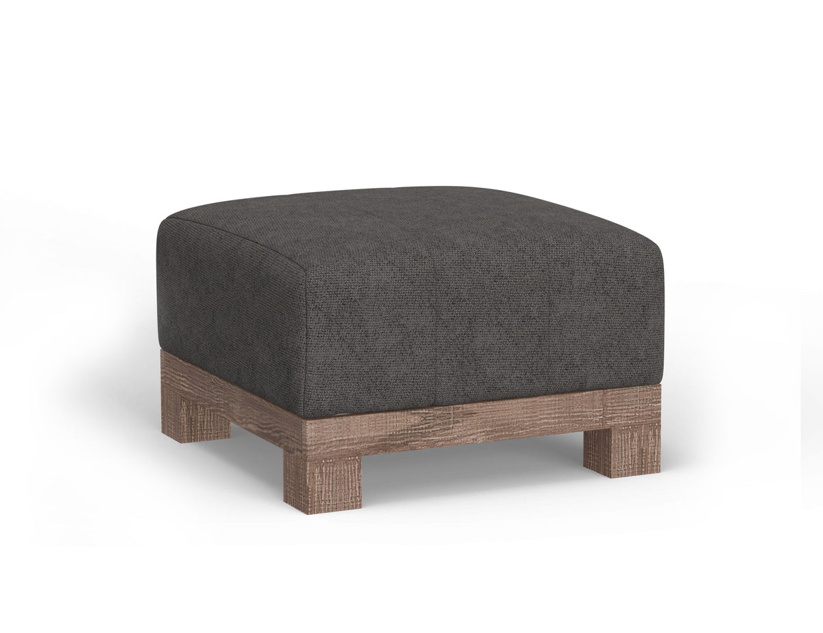 Samba Ottoman, Gray, Wooden Frame & Base, Upholstered Square - IUP298-OTT-121