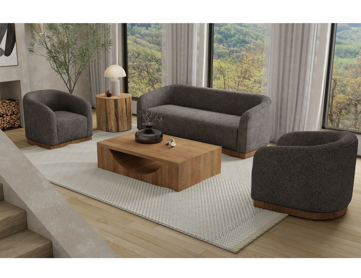 Suomi Loveseat, Gray, Wooden Frame & Base - IUP551-LOV-121