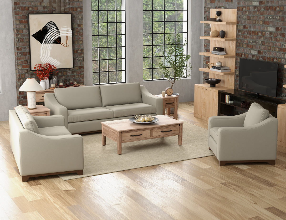 Natural Parota Loveseat, Gray, Wooden Frame & Base - IUP868-LOV-151