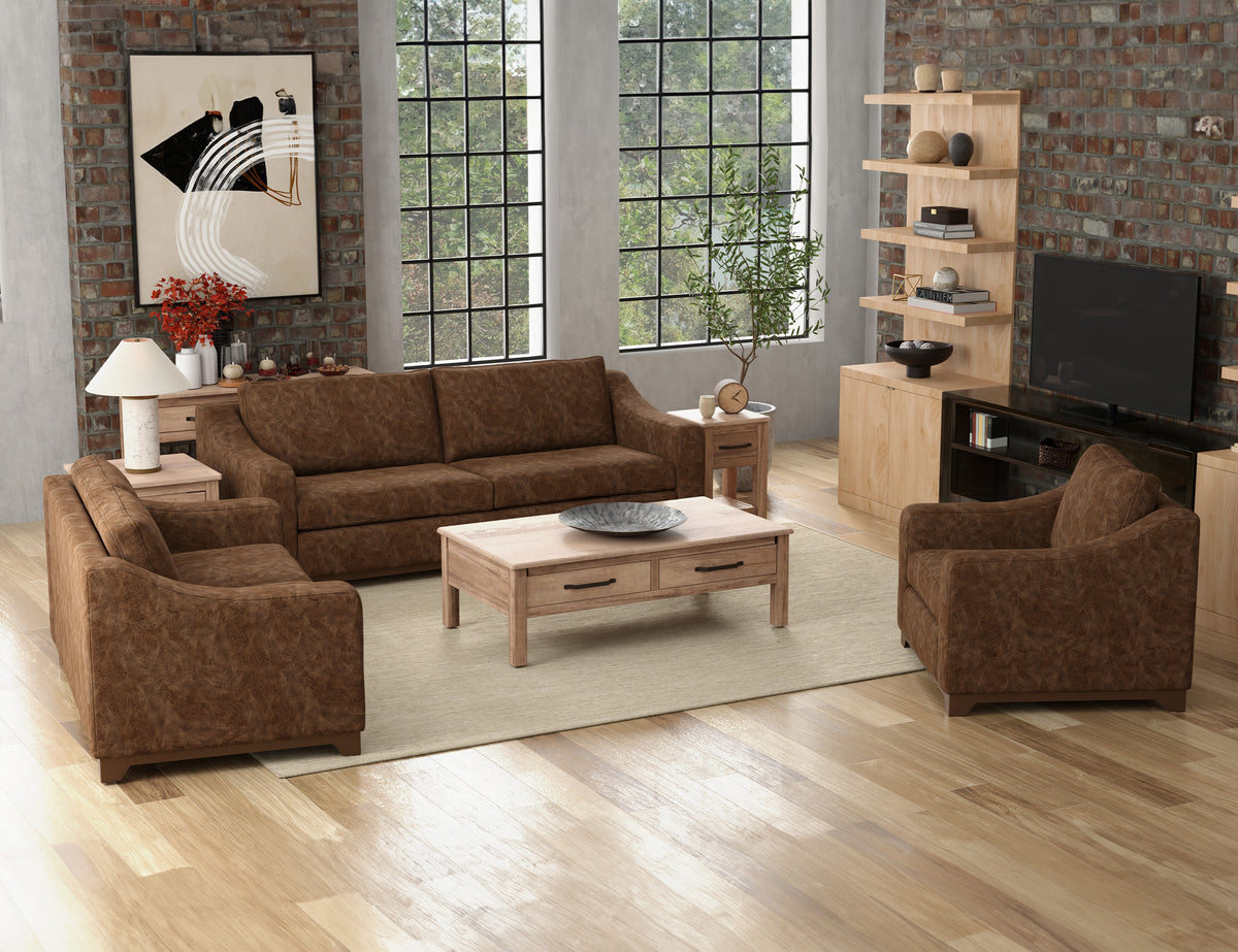 Natural Parota Sofa, Brown, Wooden Frame & Base - IUP868-SOF-212