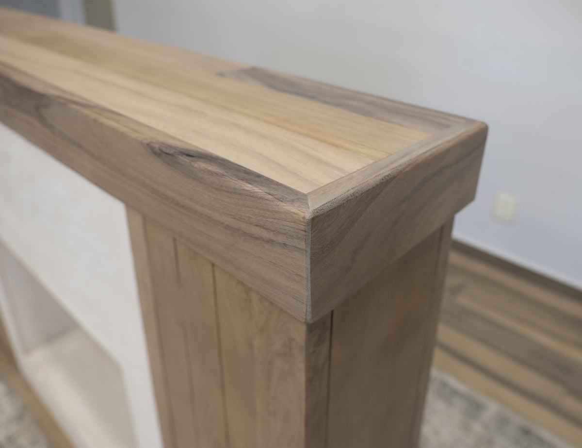 Natural Parota TV Stand, Brown, Fireplace Console