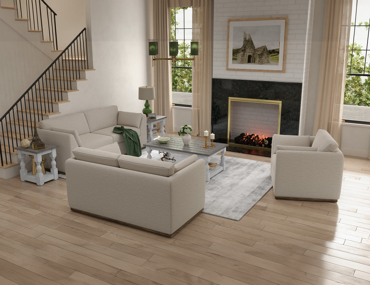 Vallarta Sofa, Beige, Wooden Frame & Base