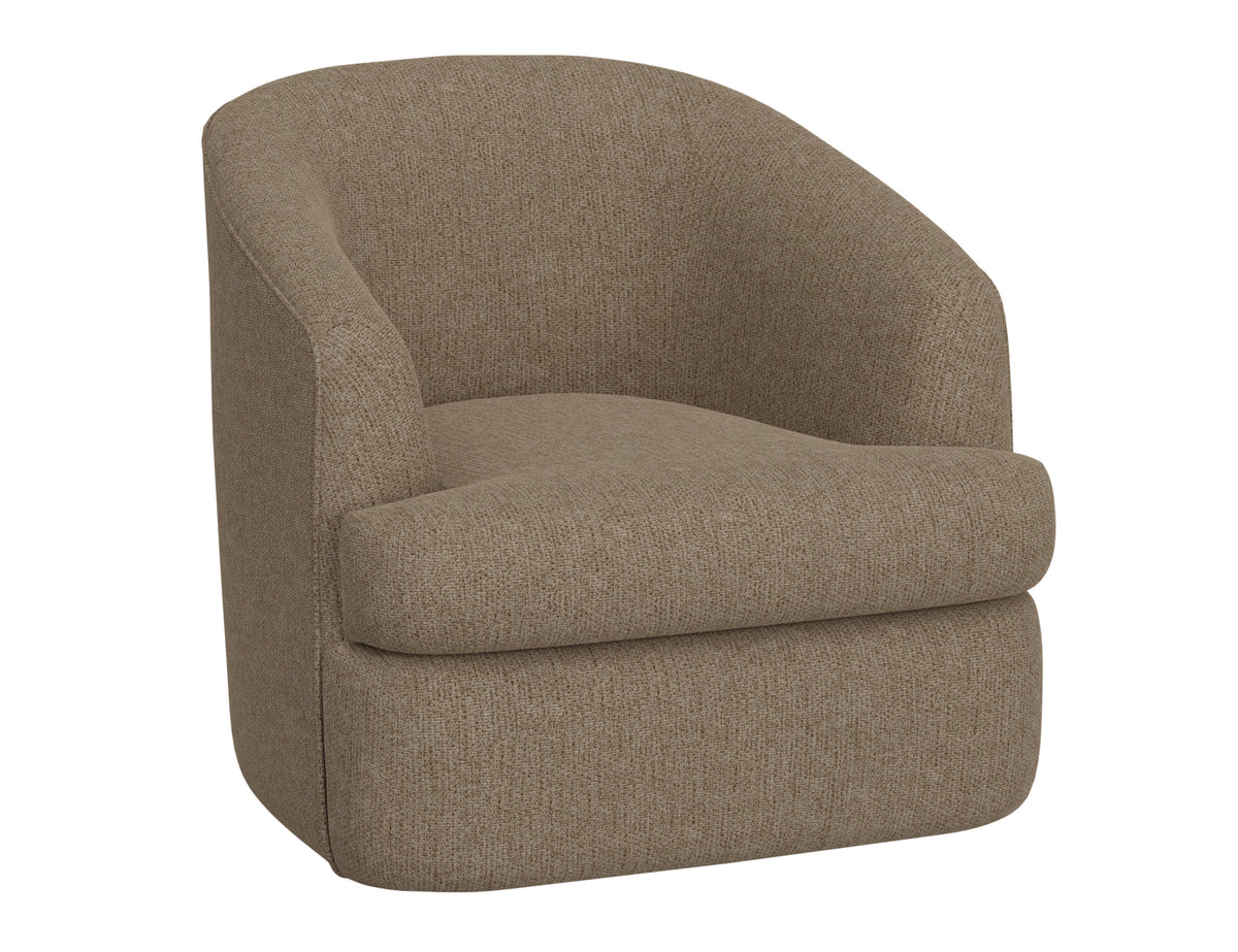 Tumbi Armchair, Brown, Wooden Frame & Metal Base, 360 Degree Swivel Accent Chair - IUP854-ACH-152