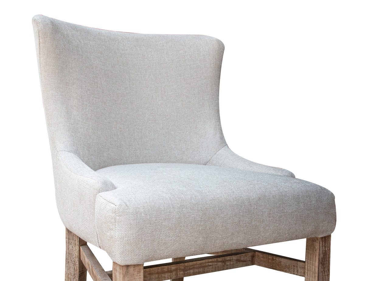 Aruba Upholstered Chair, Beige, Wooden Chair