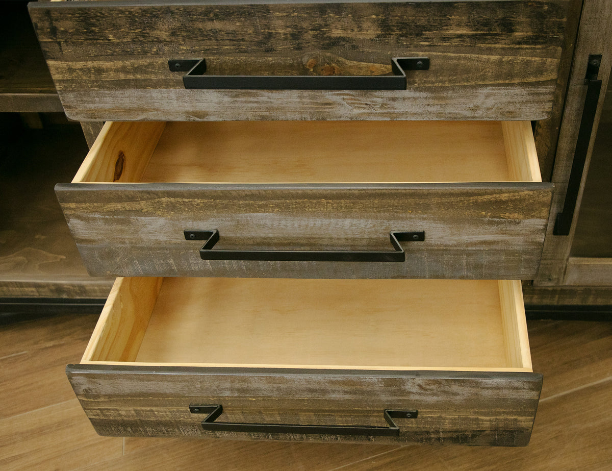 Loft Brown Buffet, Multicolor, 3 Drawer 2 Door
