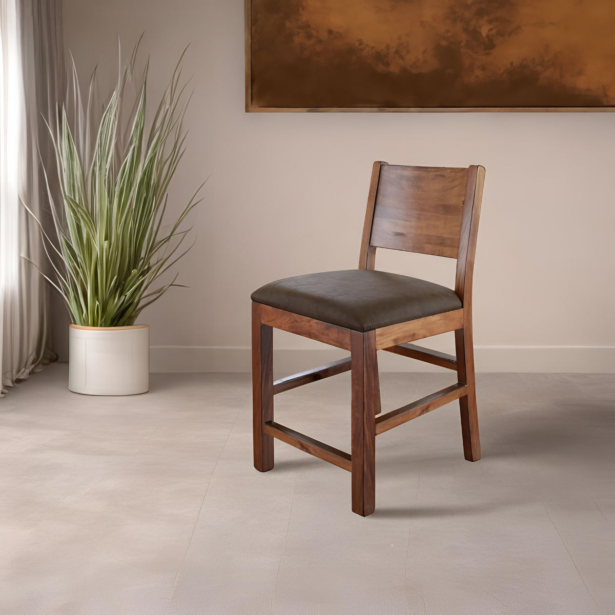 Parota Barstool, Brown, 24"