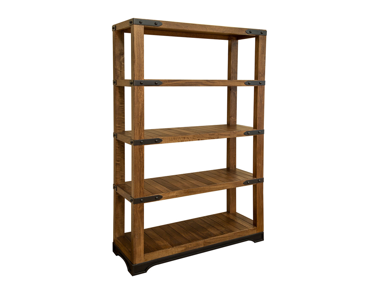 Parota Bookcase, Brown, 4 Shelves 70"