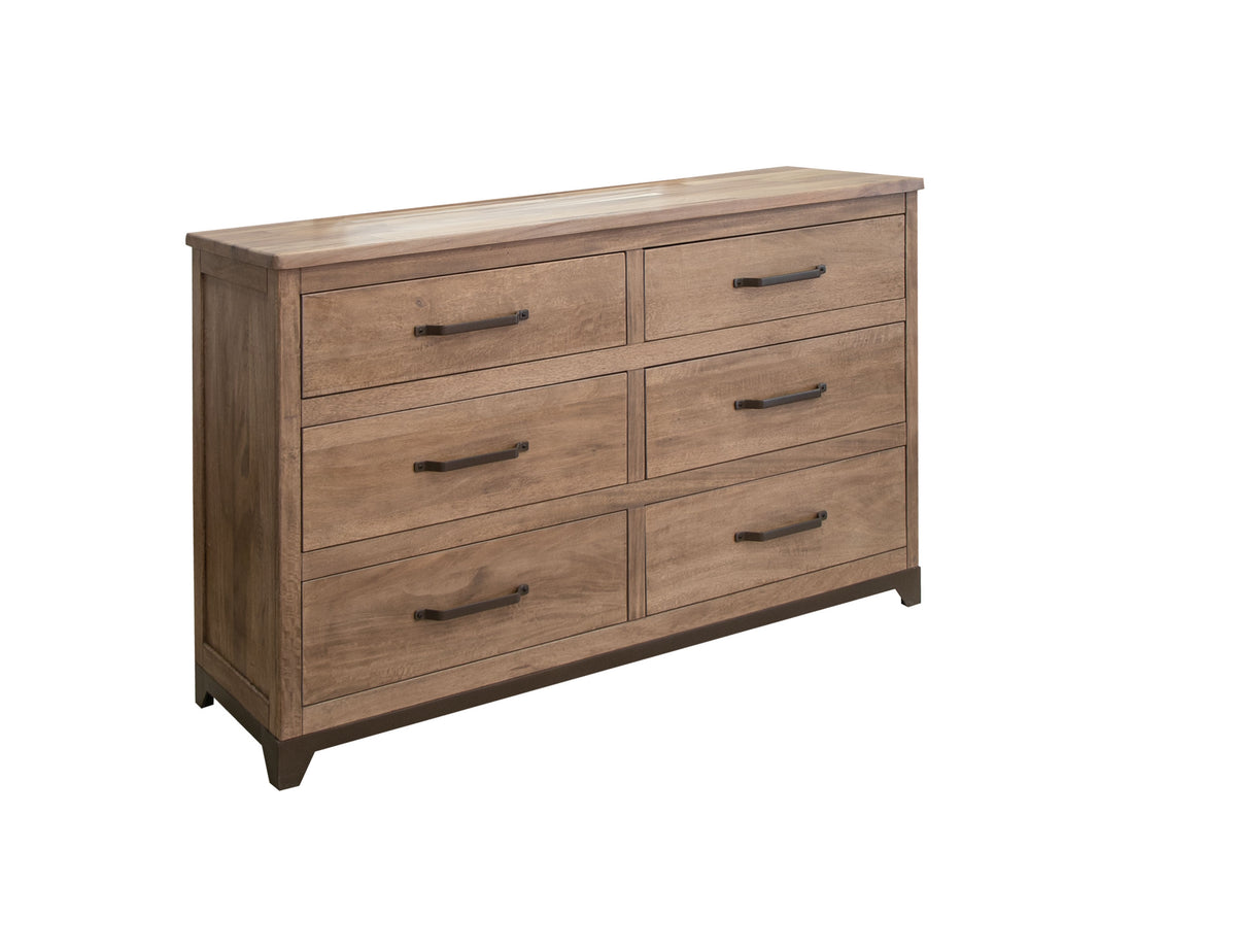 Natural Parota Dresser, Brown, 6 Drawer