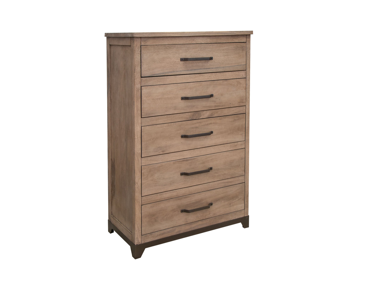 Natural Parota Chest, Brown, 5 Drawer