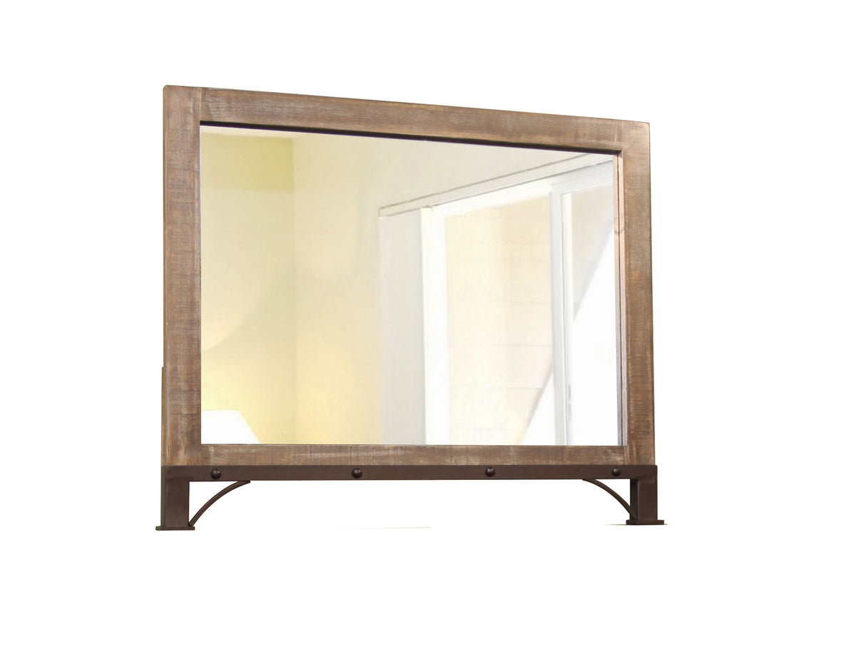 Antique Multicolor Mirror, Brown