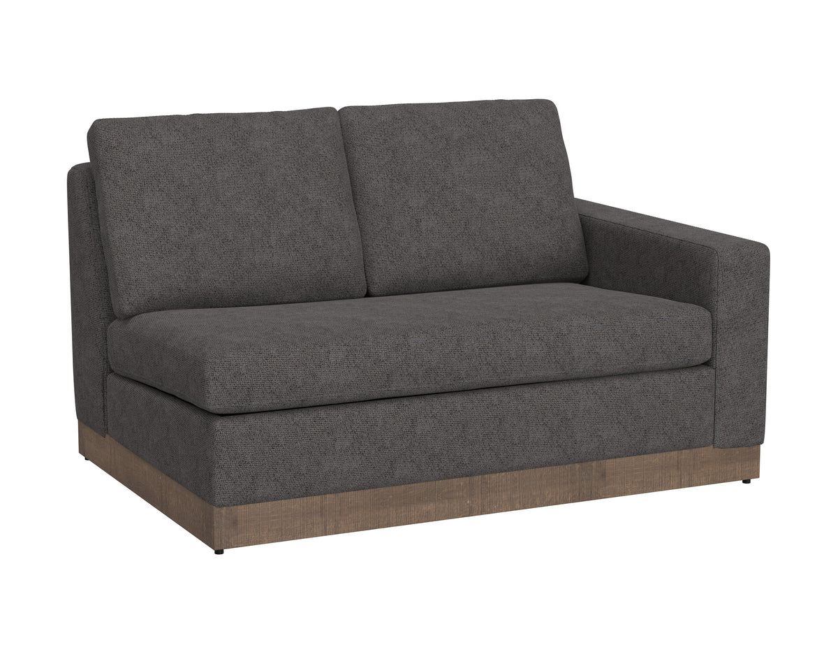 Georgia Loveseat, Gray, Wooden Frame & Base, Sectional Right-Arm - IUP722-LOV-RT-121