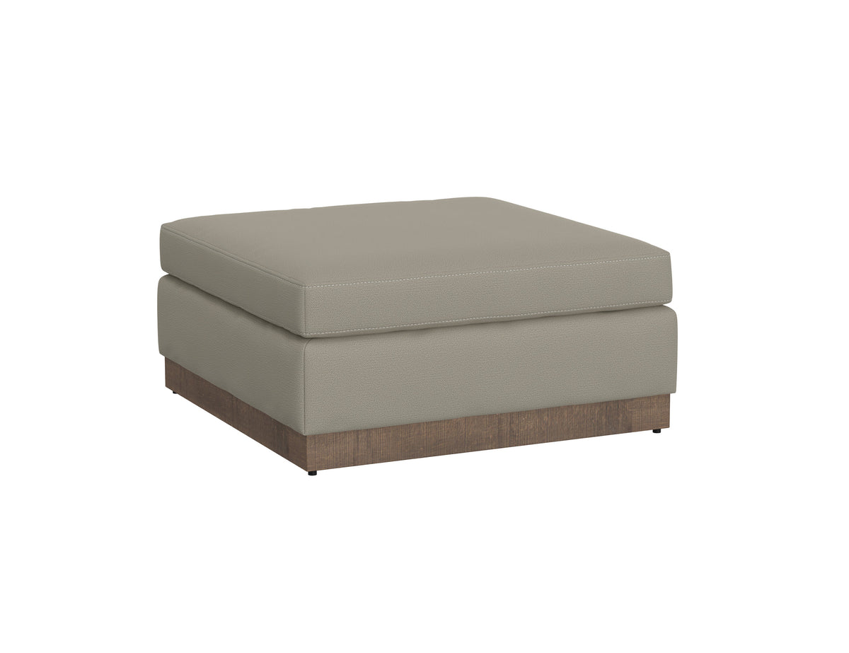 Georgia Ottoman, Gray, Wooden Frame & Base, Upholstered Square - IUP722-OTT-151