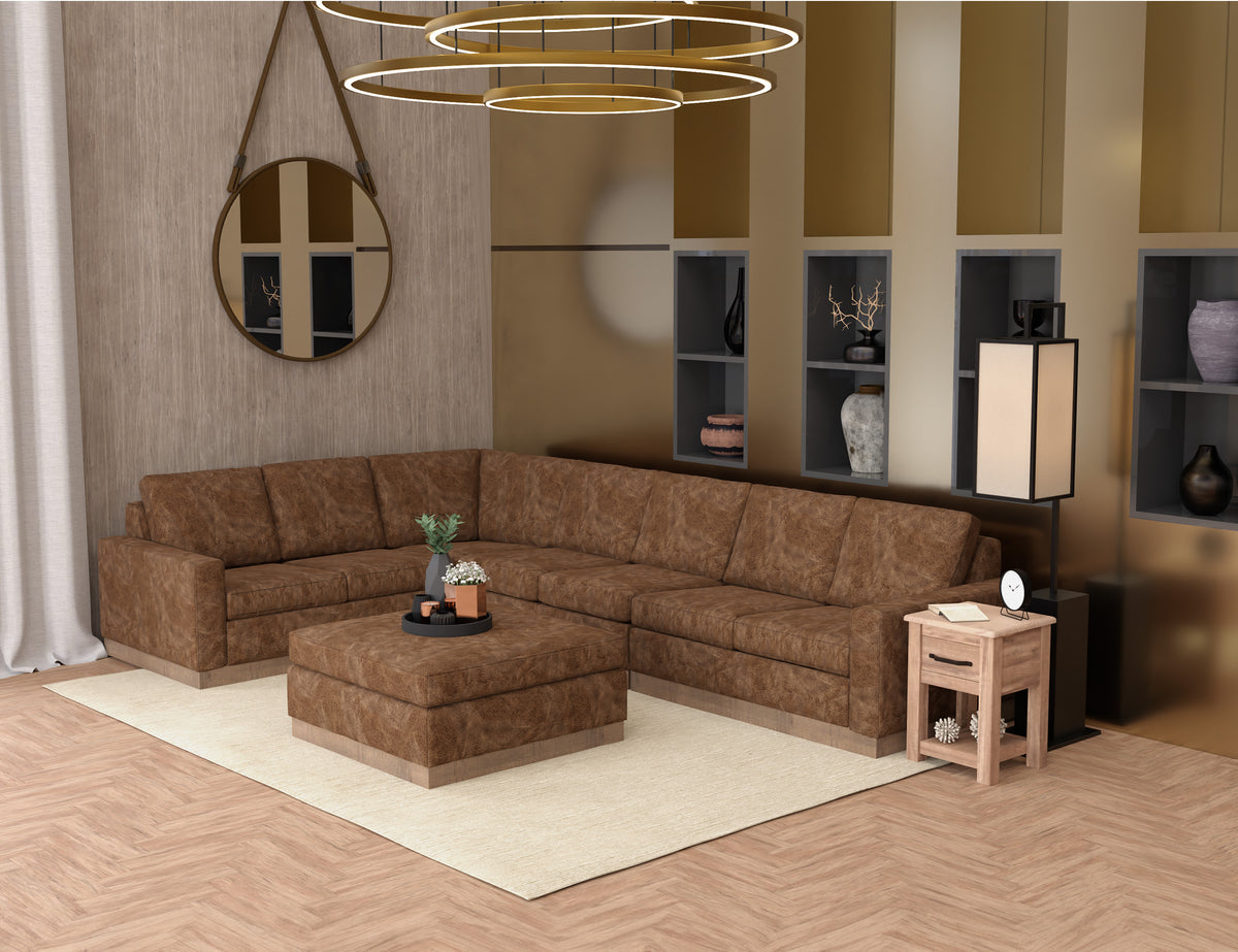 Georgia Loveseat, Brown, Wooden Frame & Base, Sectional Right-Arm - IUP722-LOV-RT-212