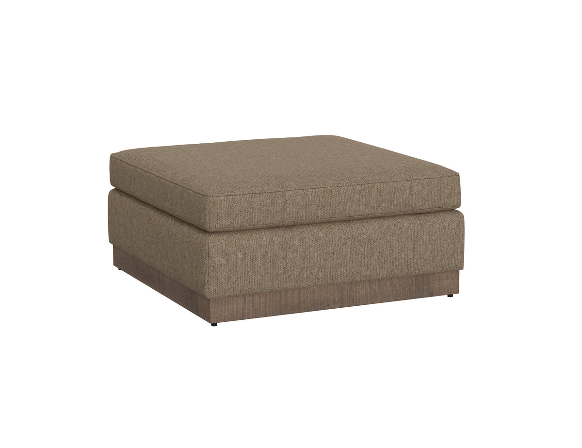 Georgia Ottoman, Brown, Wooden Frame & Base, Upholstered Square - IUP722-OTT-152
