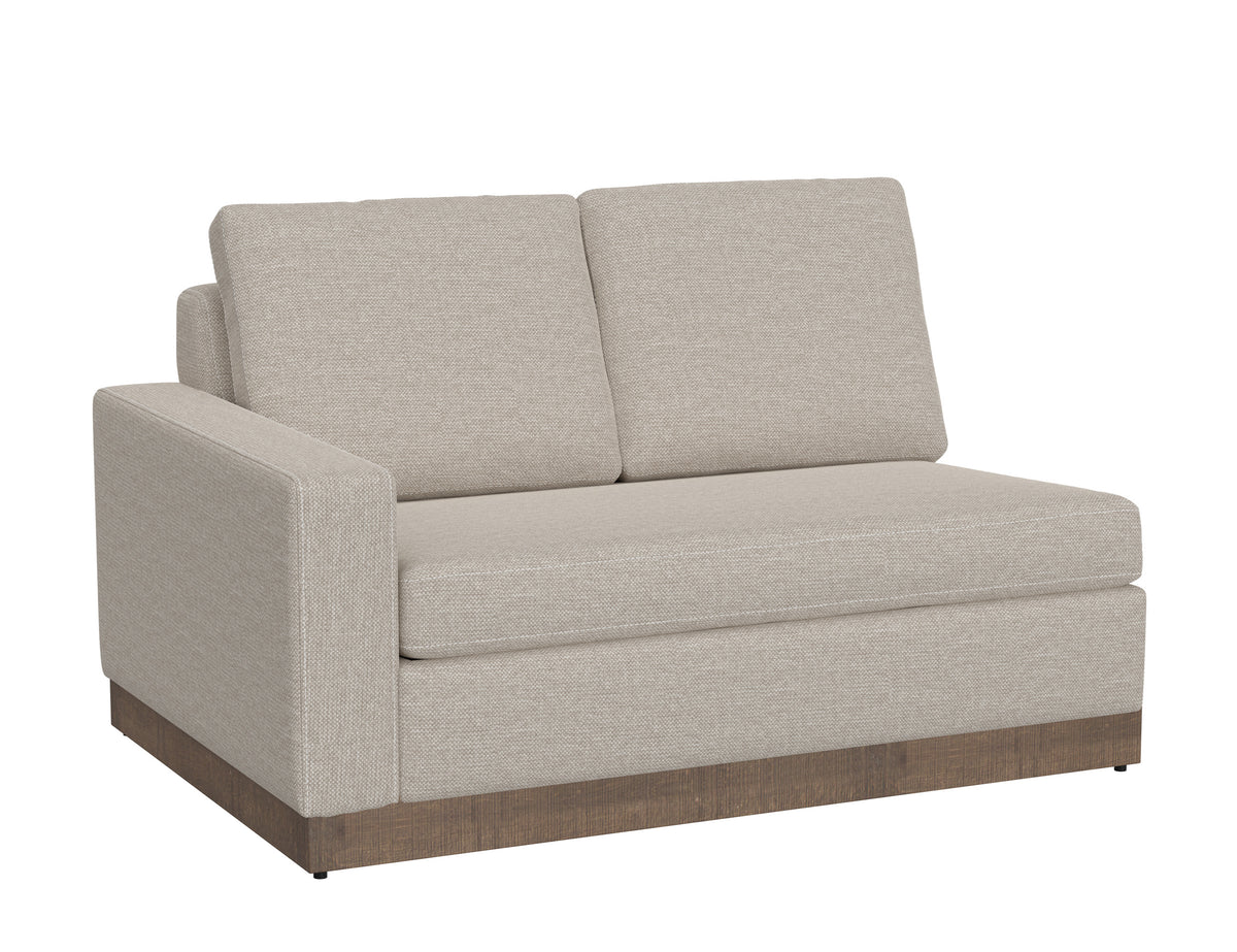 Georgia Loveseat, Beige, Wooden Frame & Base, Sectional Left-Arm