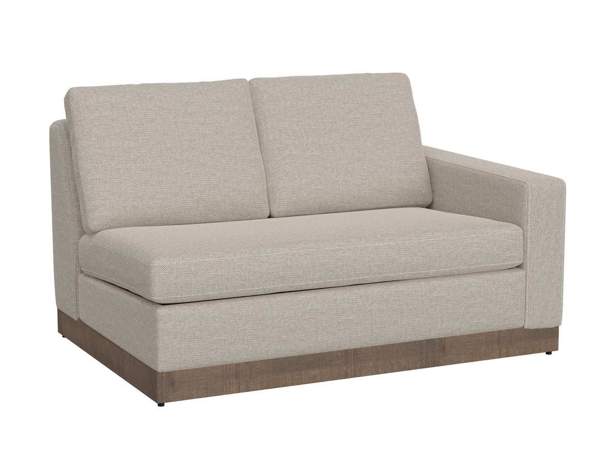 Georgia Loveseat, Beige, Wooden Frame & Base, Sectional Right-Arm