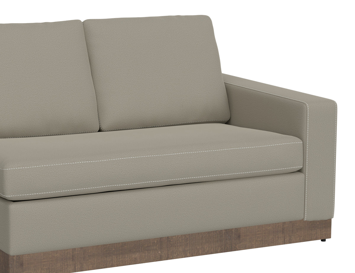 Georgia Loveseat, Gray, Wooden Frame & Base, Sectional Right-Arm - IUP722-LOV-RT-151