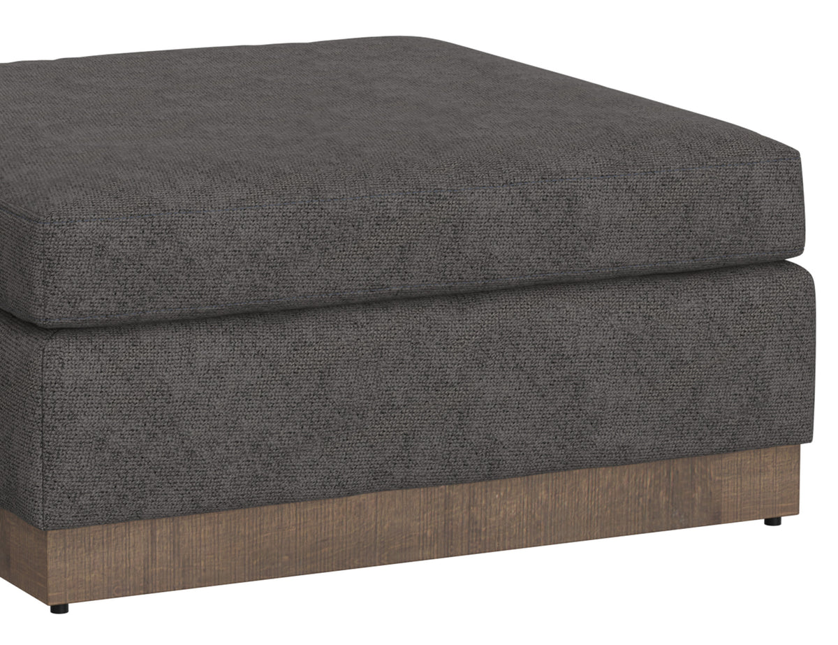 Georgia Ottoman, Gray, Wooden Frame & Base, Upholstered Square - IUP722-OTT-121