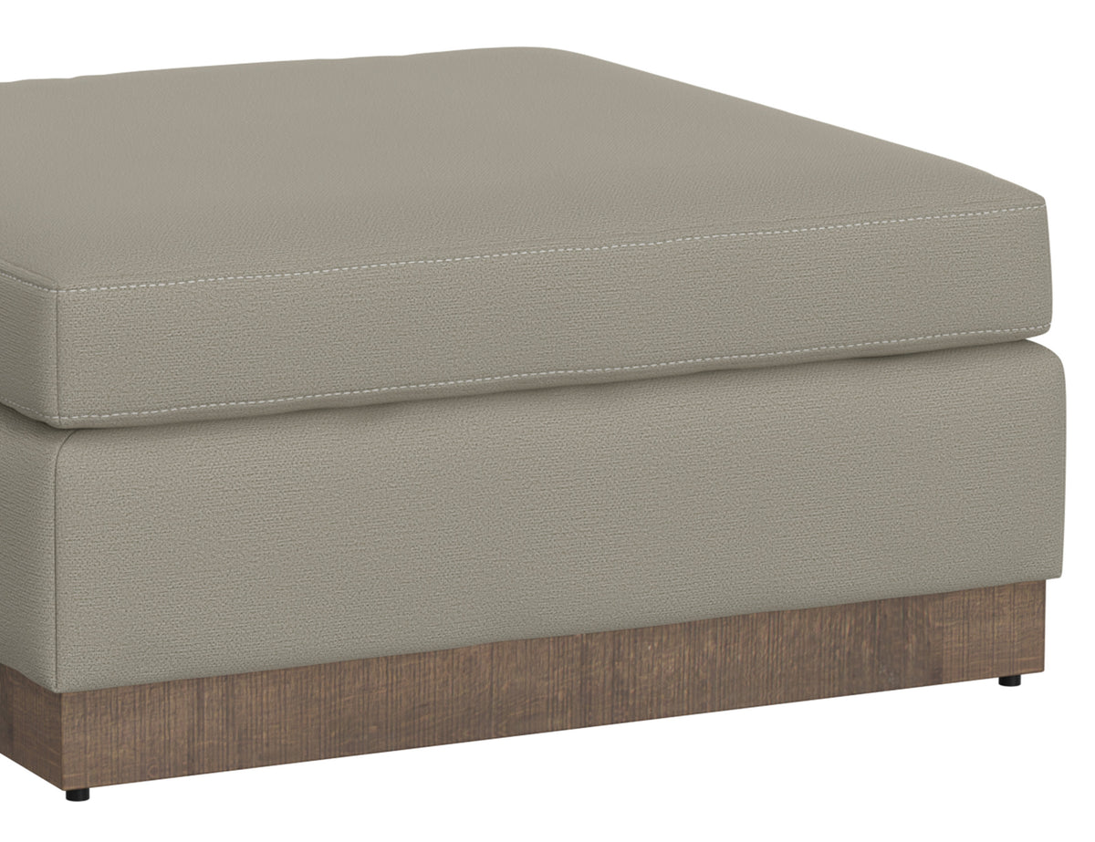 Georgia Ottoman, Gray, Wooden Frame & Base, Upholstered Square - IUP722-OTT-151