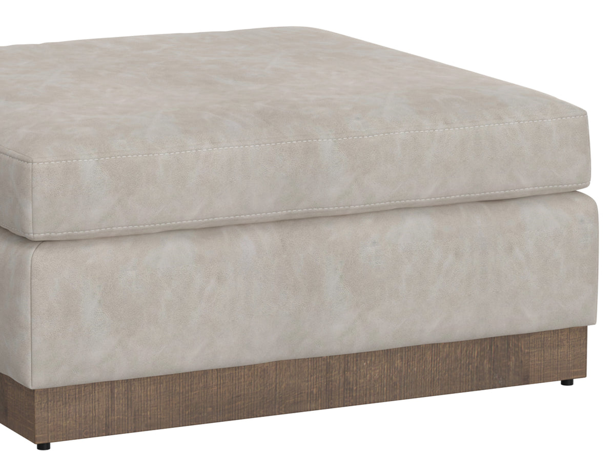 Georgia Ottoman, Gray, Wooden Frame & Base, Upholstered Square - IUP722-OTT-210