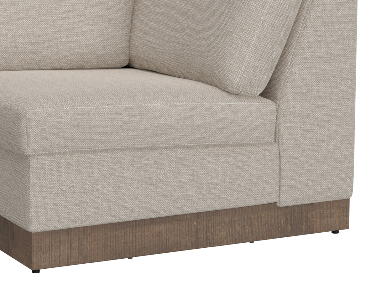 Georgia Wedge, Beige, Wooden Frame & Base, Corner Square