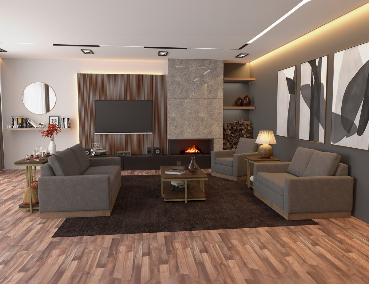 Georgia Sofa, Gray, Wooden Frame & Base - IUP722-SOF-121