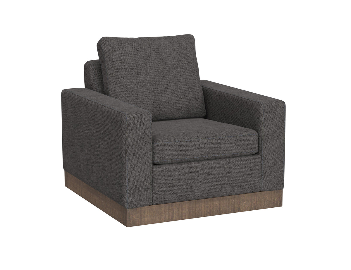 Georgia Armchair, Gray, Wooden Frame & Base - IUP722-ACH-121