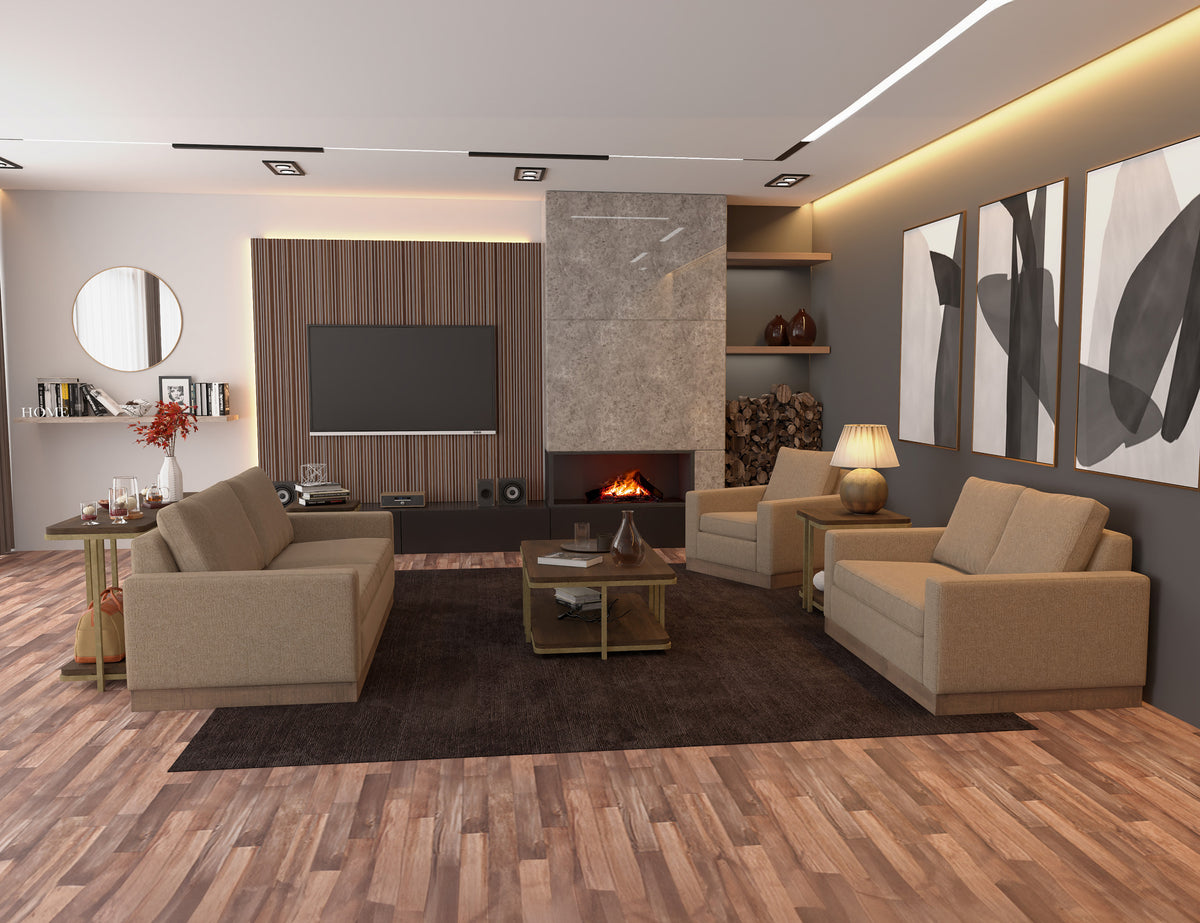Georgia Sofa, Brown, Wooden Frame & Base - IUP722-SOF-152