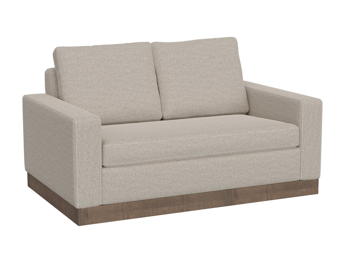 Georgia Loveseat, Beige, Wooden Frame & Base