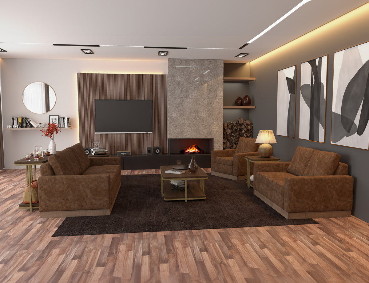 Georgia Sofa, Brown, Wooden Frame & Base - IUP722-SOF-212