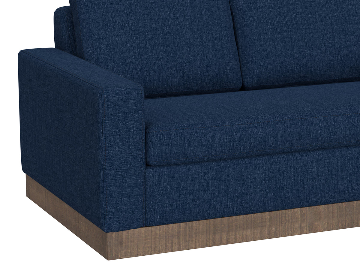 Georgia Sofa, Blue, Wooden Frame & Base