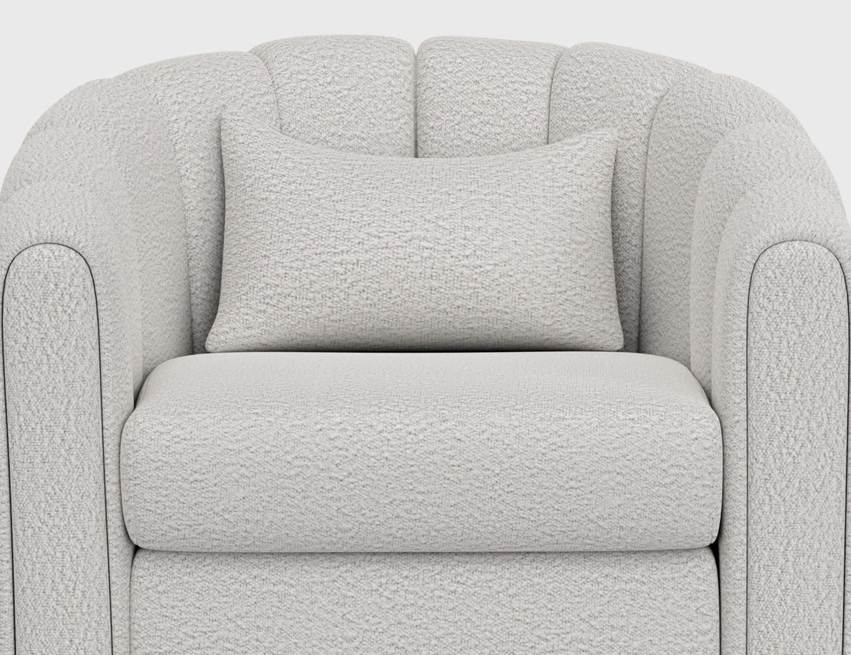 Viera Armchair, Beige, Wooden Frame & Metal Base, 360 Degree Swivel Glider Accent Chair