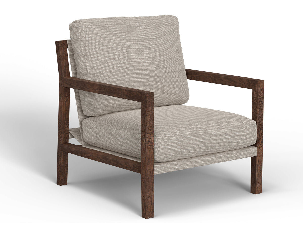 Milan Armchair, Beige, Wooden Frame - IUP401-ACH-161