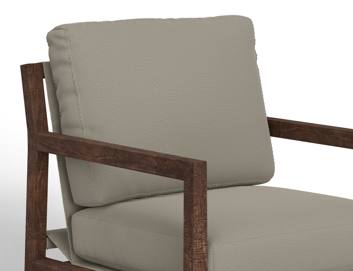 Milan Armchair, Gray, Wooden Frame - IUP401-ACH-151