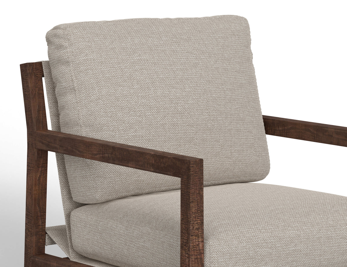 Milan Armchair, Beige, Wooden Frame - IUP401-ACH-161