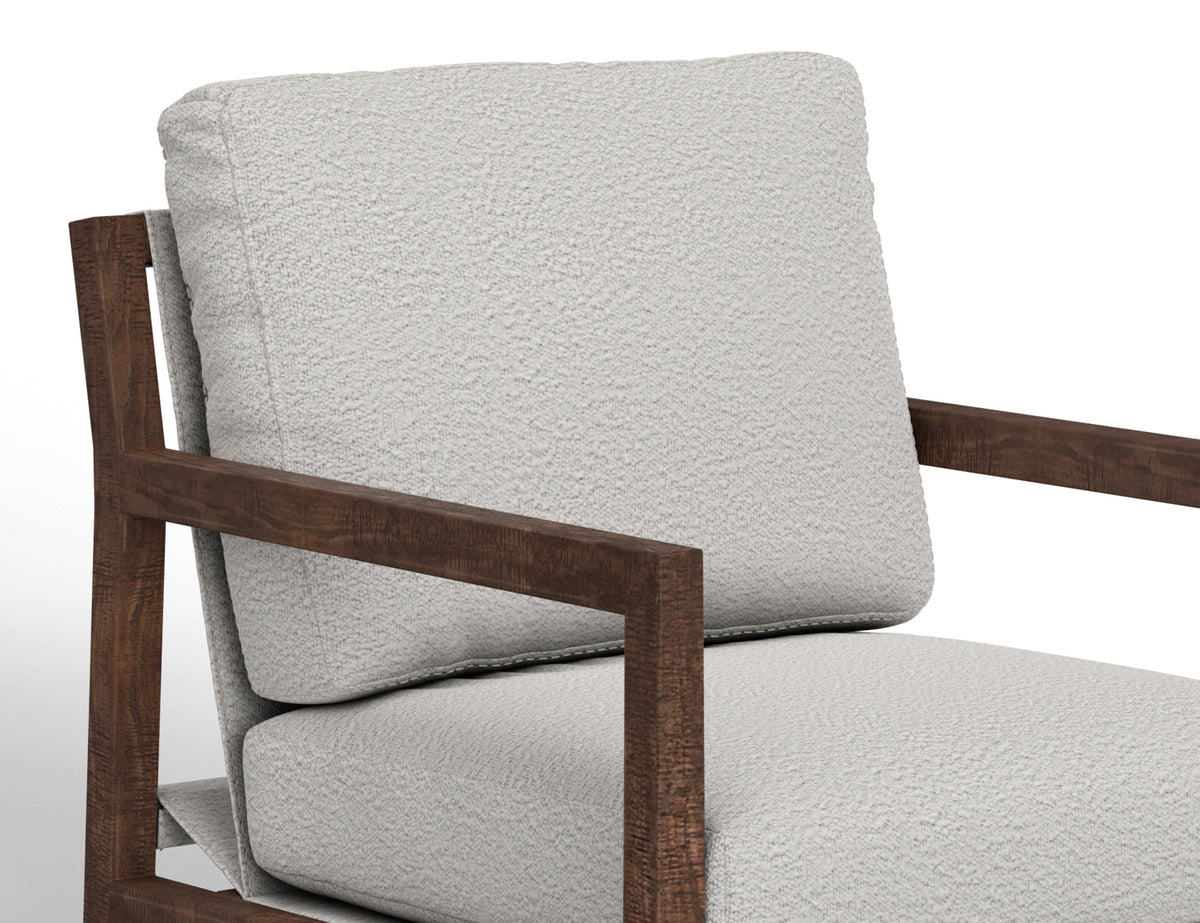 Milan Armchair, Beige, Wooden Frame - IUP401-ACH-101