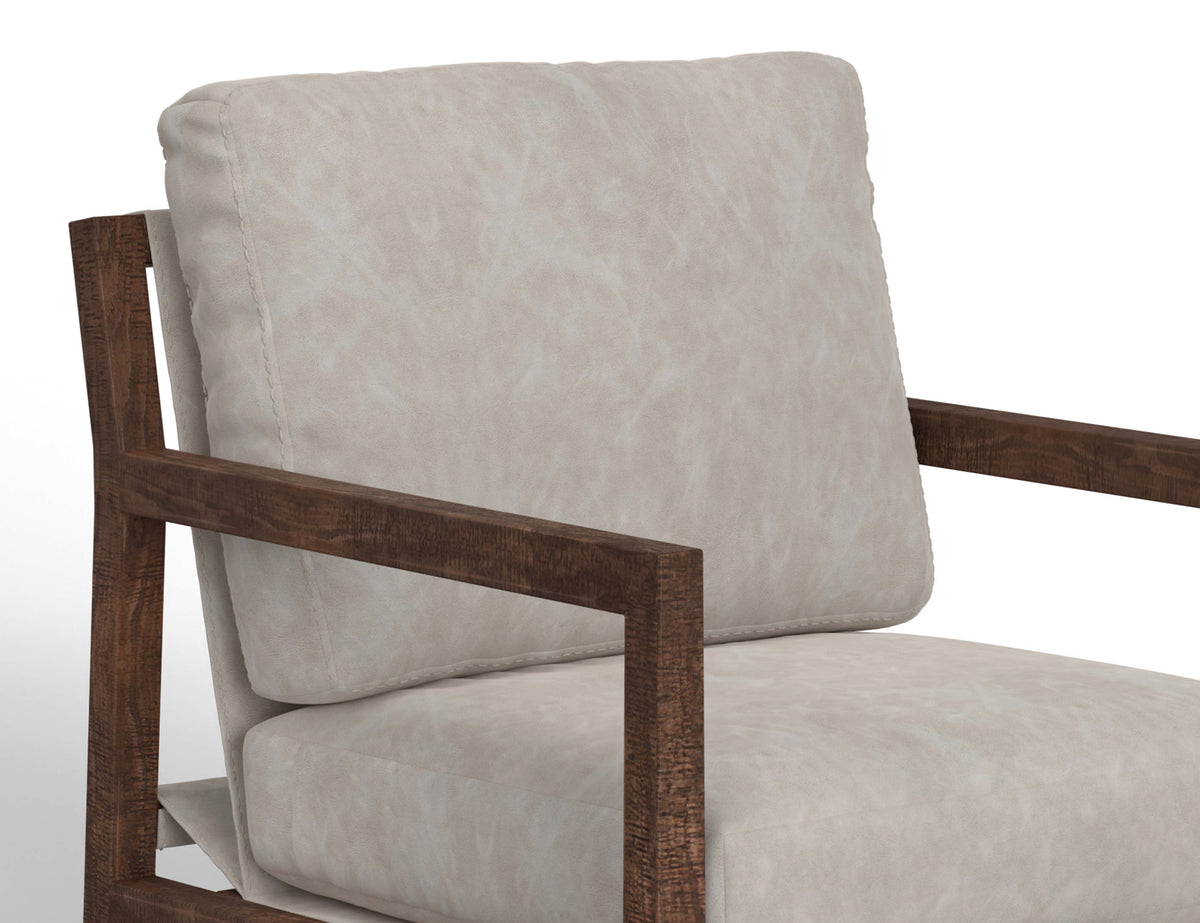 Milan Armchair, Gray, Wooden Frame - IUP401-ACH-210