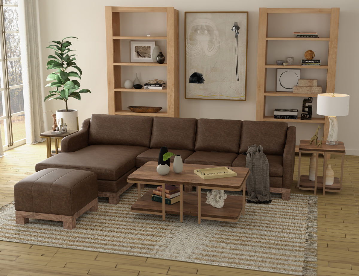 Samba Chaise, Brown, Wooden Frame & Base, Sectional - IUP298-CSE-RT-212
