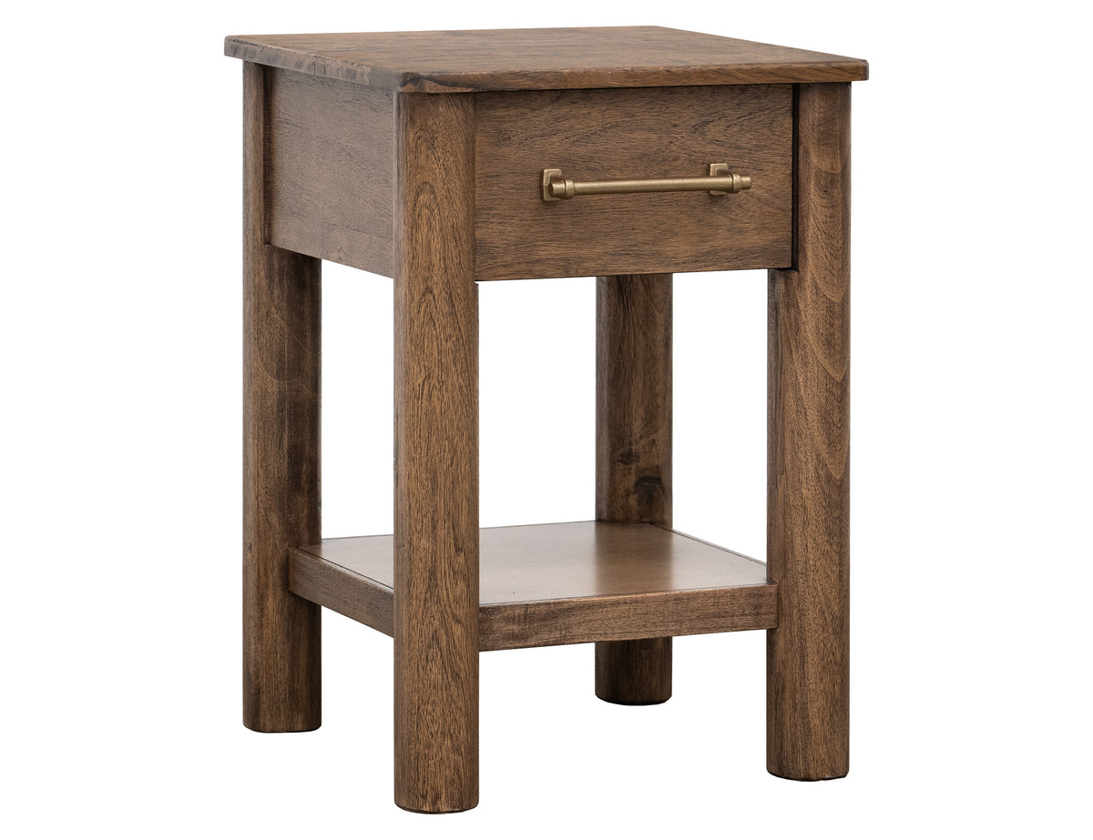 Olimpia Chairside Table, Brown, 1 Drawer