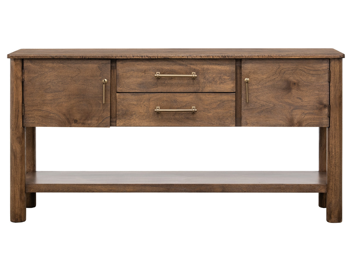 Olimpia Sofa Table, Brown, 2 Drawer 2 Doors