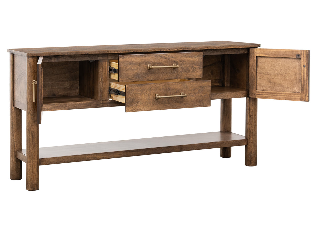 Olimpia Sofa Table, Brown, 2 Drawer 2 Doors