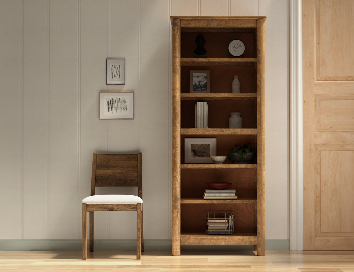Olimpia Bookcase, Brown, 6 Wooden Shelves