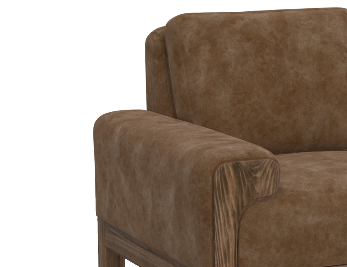 Sedona Armchair, Orange, Wooden Frame & Base
