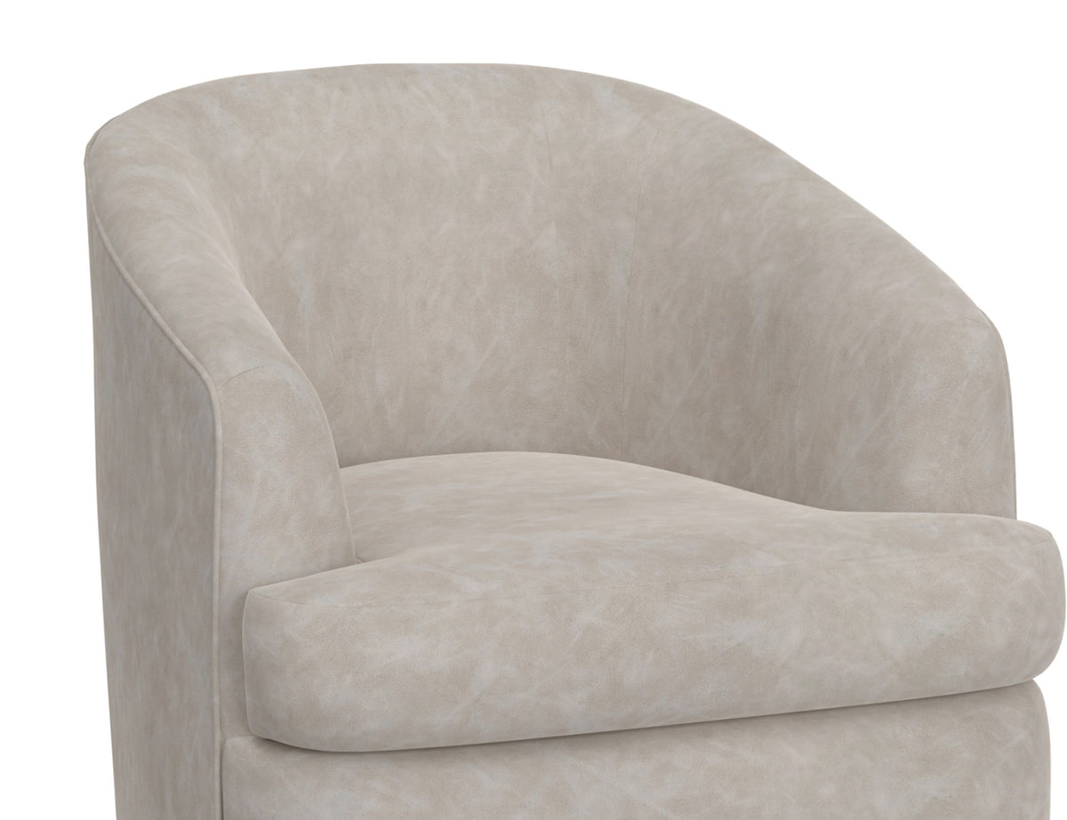 Tumbi Armchair, Gray, Wooden Frame & Metal Base, 360 Degree Swivel Accent Chair - IUP854-ACH-210