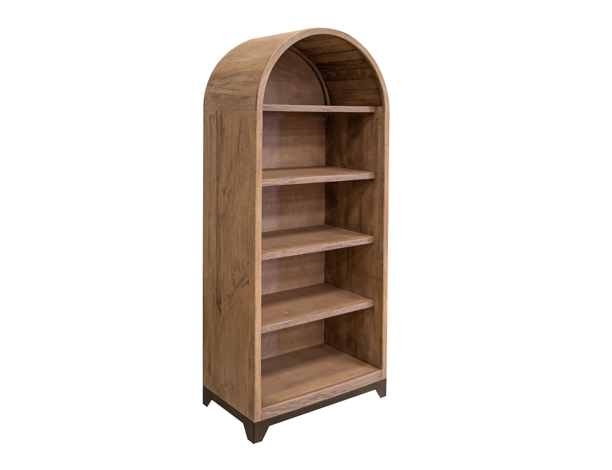 Natural Parota Bookcase, Brown, 5 Shelves
