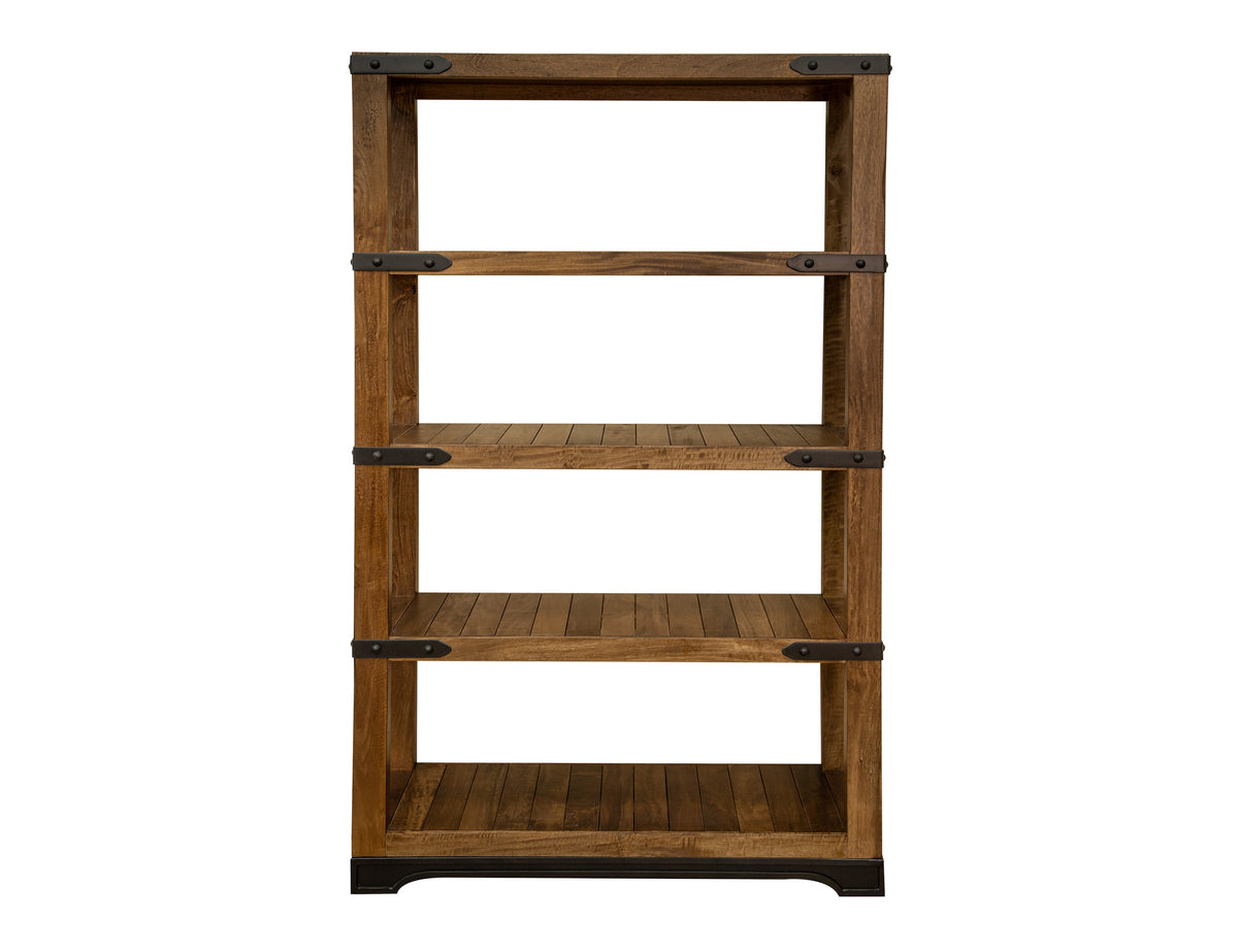 Parota Bookcase, Brown, 4 Shelves 70"
