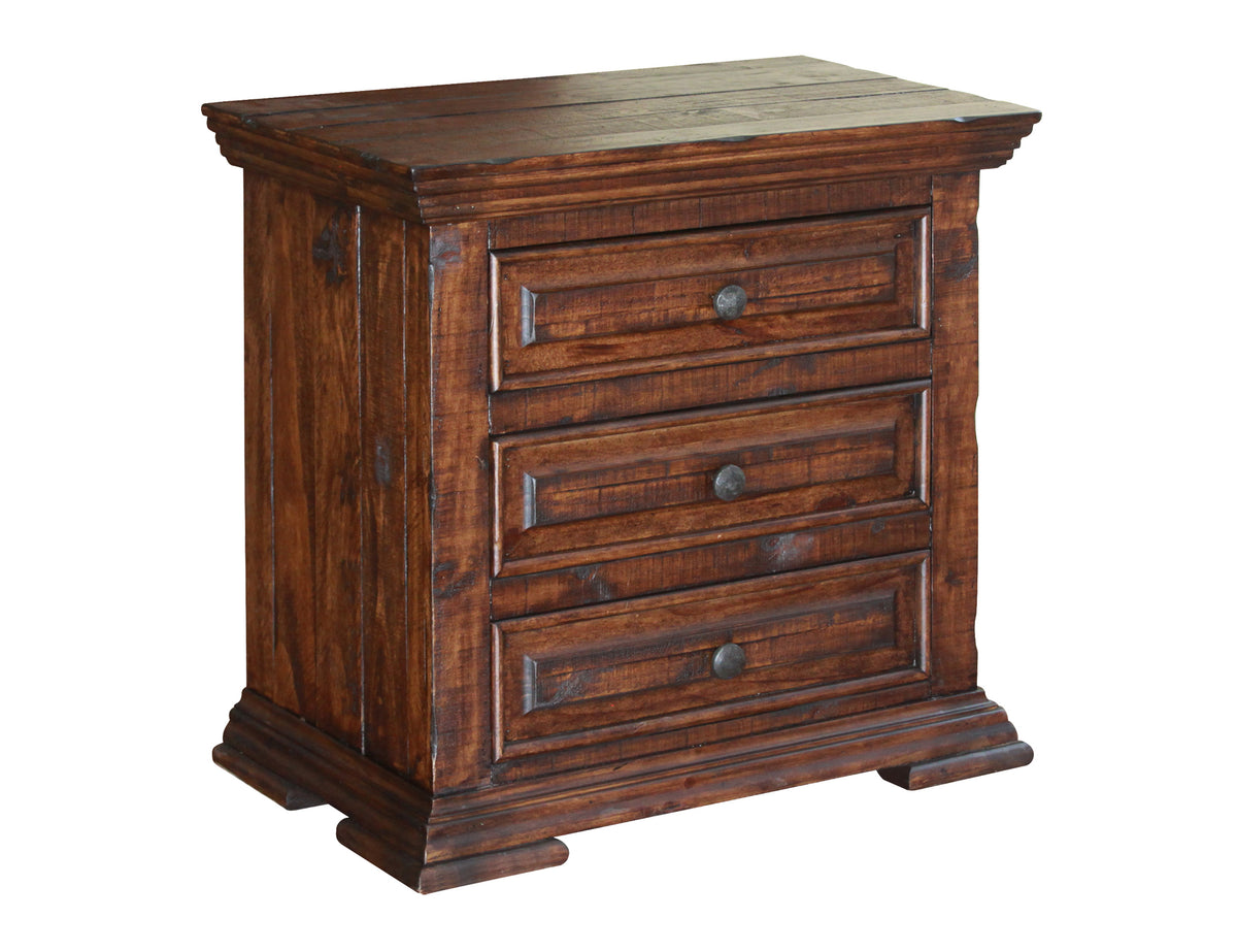 Terra Nightstand, Brown, 3 Drawer